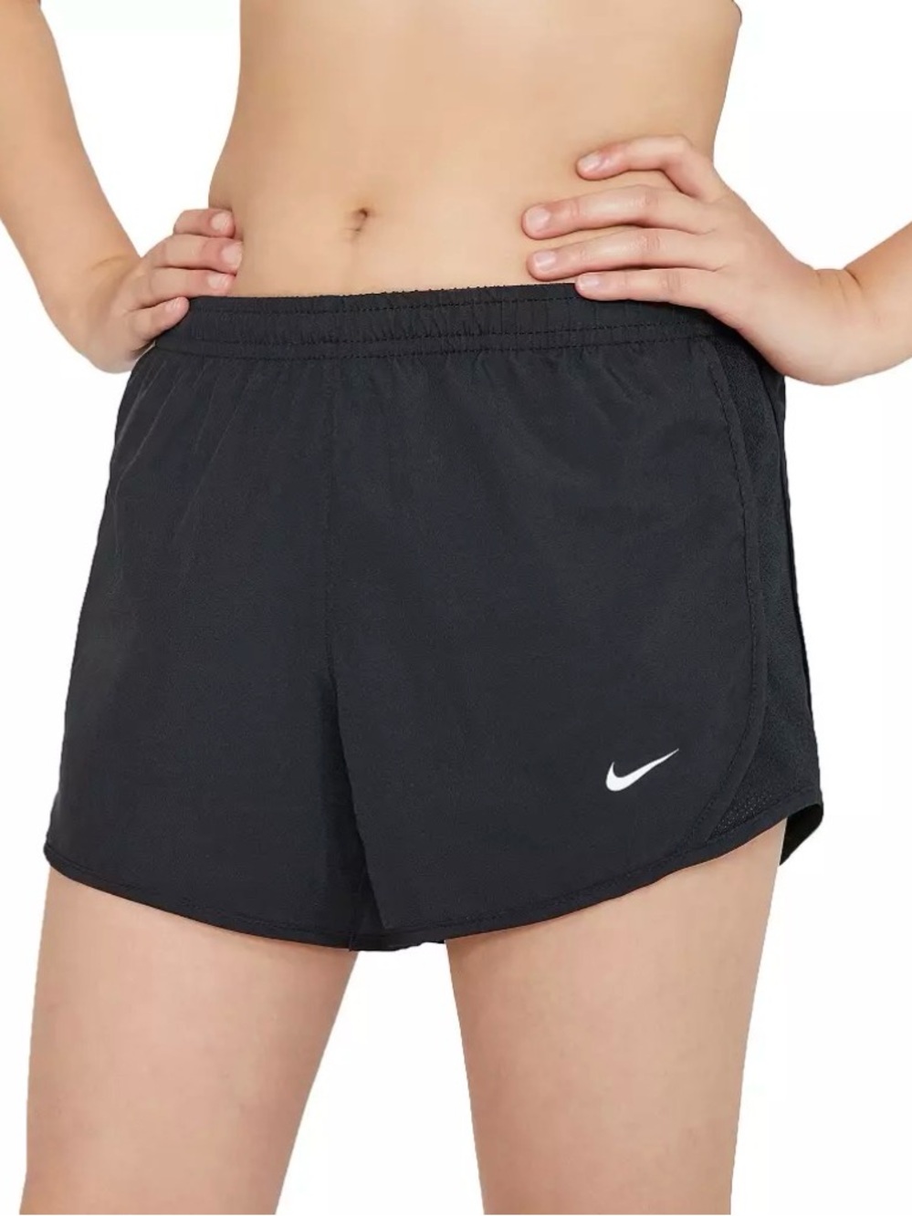 Nike Black Women's Athletic Shorts with White Swoosh